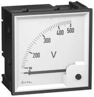 Вольтметр аналоговый панельный прямого включения для измерения напряжения переменного тока со шкалой до 500В 72х72 мм серия VLT